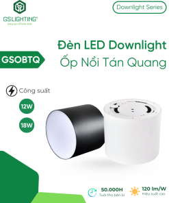 Đèn LED Downlight Ốp Nổi Tán Quang 12W 18W GSOBTQ