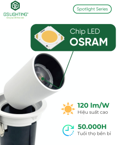 Alternative view of Đèn LED Âm Trần Spotlight Xoay Chỉnh Hướng 10W 15W 20W GSATTT