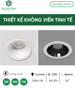 Alternative view of Đèn LED Âm Trần Spotlight Không Viền 3W 5W 7W GSDSL-J