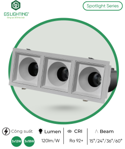 Alternative view of Đèn LED Âm Trần Module Ba 3x12W 3x18W GSATM3X