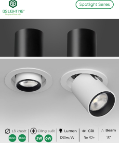 Alternative view of Đèn LED Âm Trần Spotlight Chỉnh Hướng Mini 3W 6W GSATTTMN